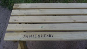 Free name branding on childs picnic bench The Wooden Workshop Devon