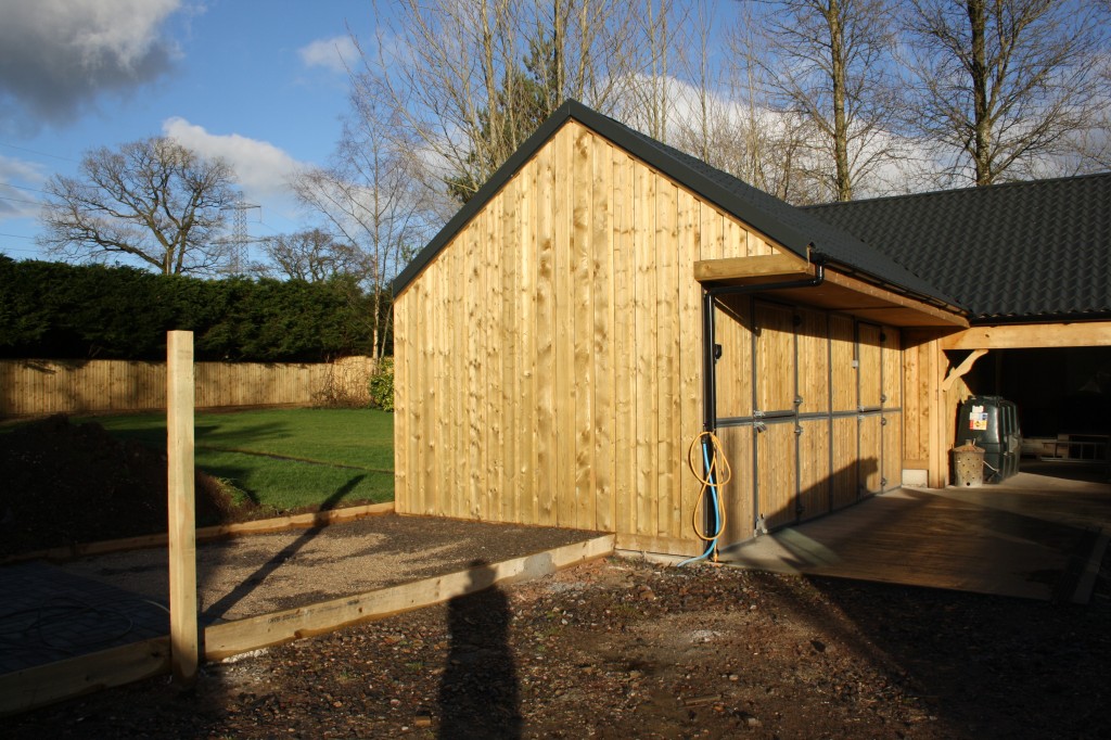 Cladded barn with stables