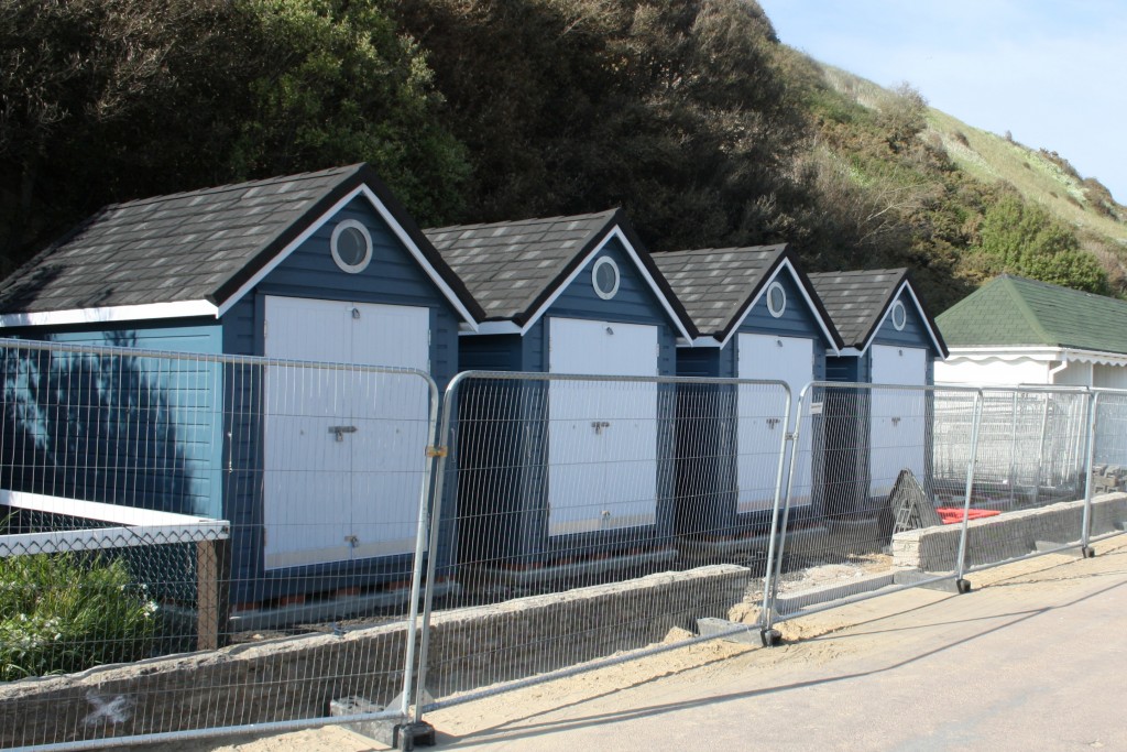 Blue Beach huts. The Wooden Workshop, Bampton Devon.