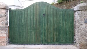 Double Oak driveway gates, The Wooden Workshop, Oakford Devon