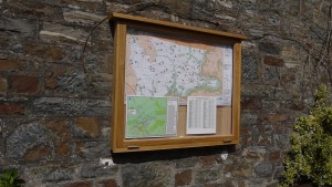 cork village Noticeboard lockable. The Wooden Workshop, Oakford Devon.