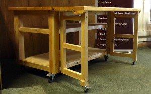 Fabric table butchers block, The Wooden Workshop, Oakford, Devon.