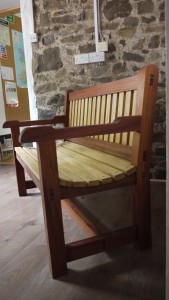 Dual colour bench side,  The Wooden Workshop, Oakford, Devon.