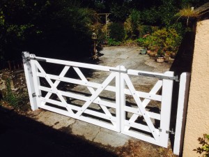 Diamond braced gates white. The Wooden Workshop.