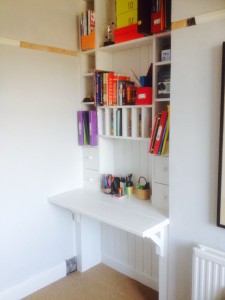 Bureau desk and shelf unit. The Wooden Workshop, Oakford. Devon.