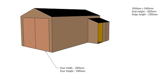 CAD drawing - Timber Framed Garage The Wooden Workshop Oakford Devon