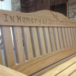 Memorial bench with engraving