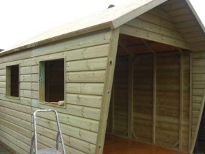 Summerhouse before roof is installed Bampton Devon The Wooden Workshop
