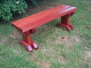 Sapele Hardwood Garden Bench - Garden Furniture - The Wooden Workshop Bampton Devon