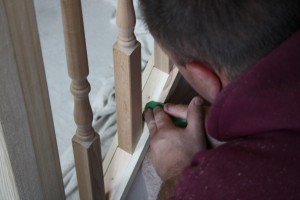 Banister rail and spindles