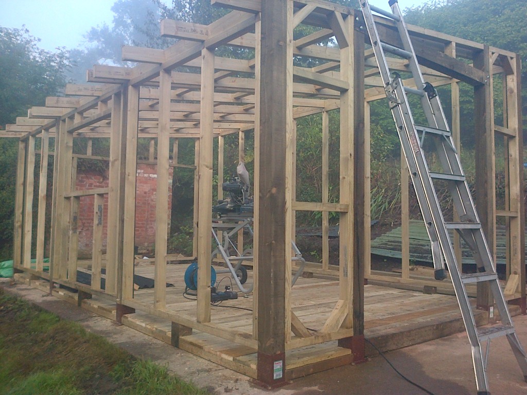 Rustic Shed, Framework And Roof Supports The Wooden