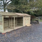 log store with bin cupboards