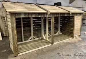 4m Log Store - The Wooden Workshop Bampton Devon
