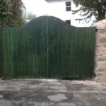 Curved green gates
