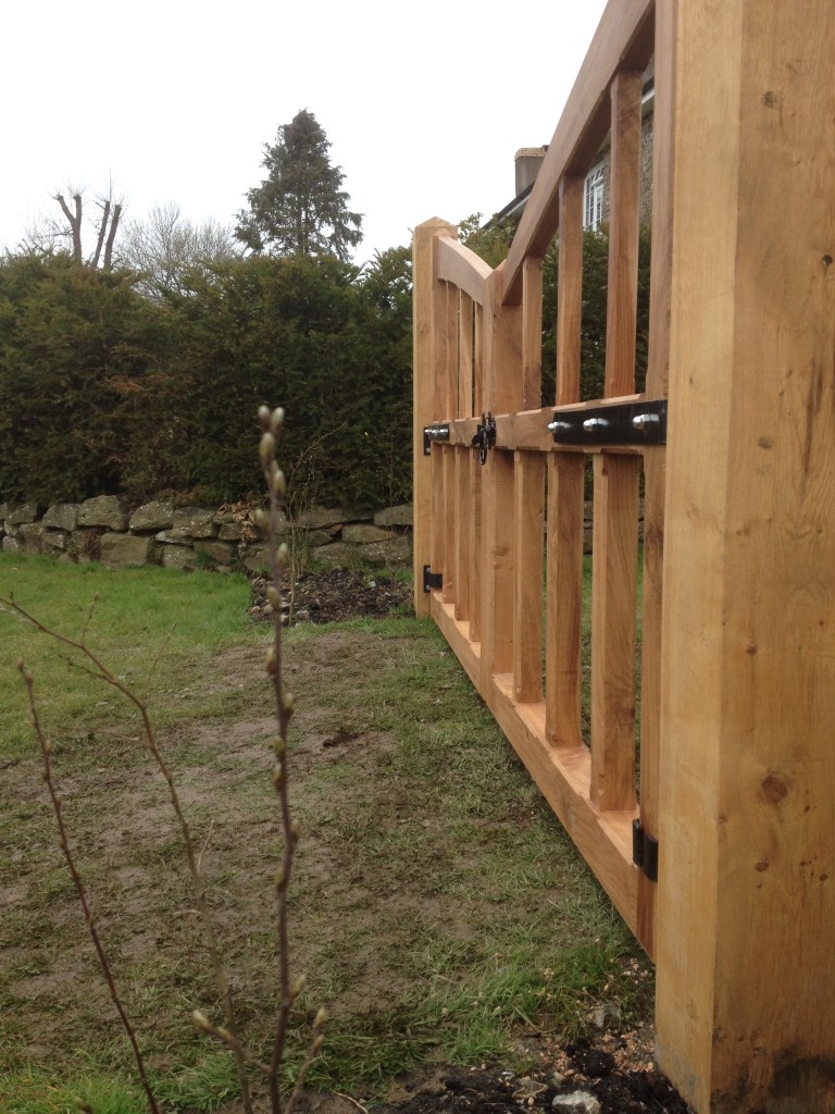 Oak spindled gates. The WoodenWorkshop. Oakford, Tiverton. Devon.