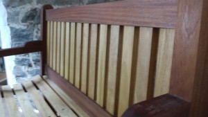Two tone bench hardwood bench