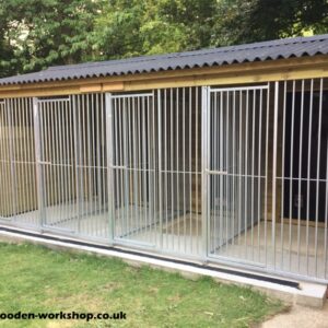 Timber dog kennels with electrics and Onduline roofing sheets