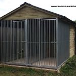 2 bay dog kennel block with galvanised panels