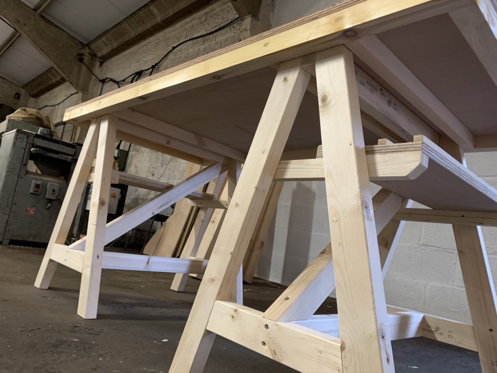Art Easel Trestle tables - The Wooden Workshop Bampton Devon