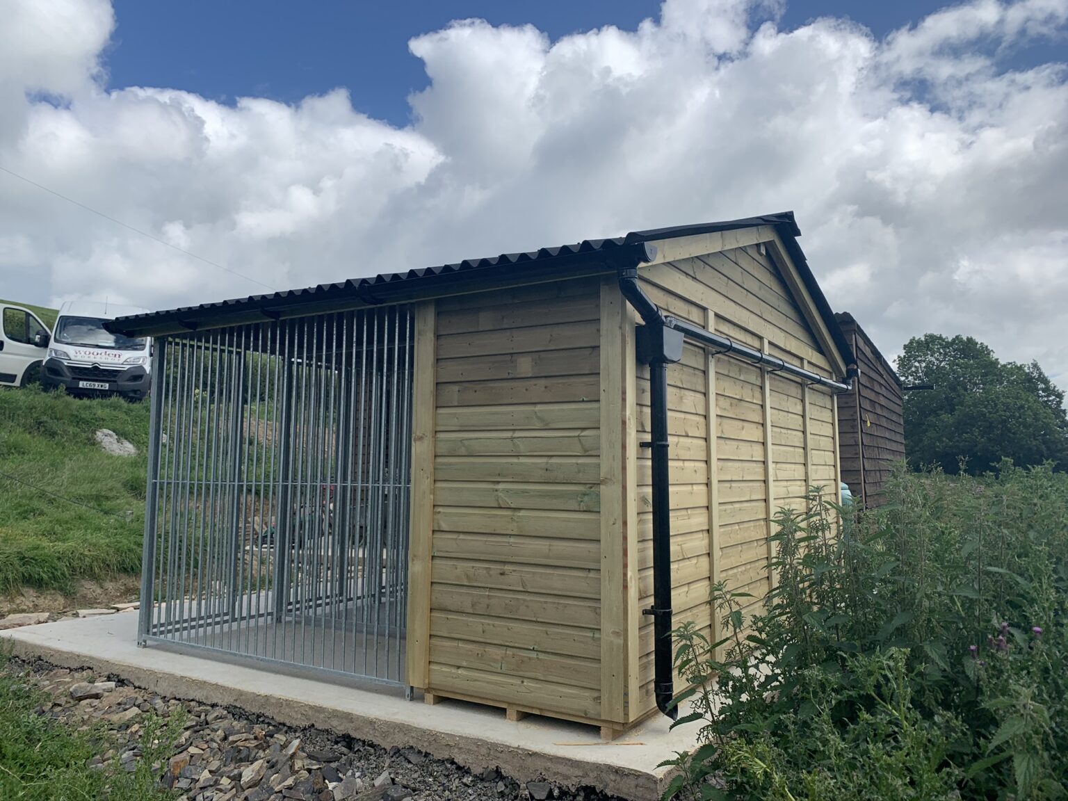 Four bay timber dog kennel galvanised runs The Wooden