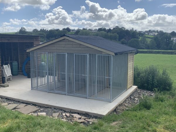 Timber dog kennels with galvanised bars The Wooden Workshop Bampton Devon