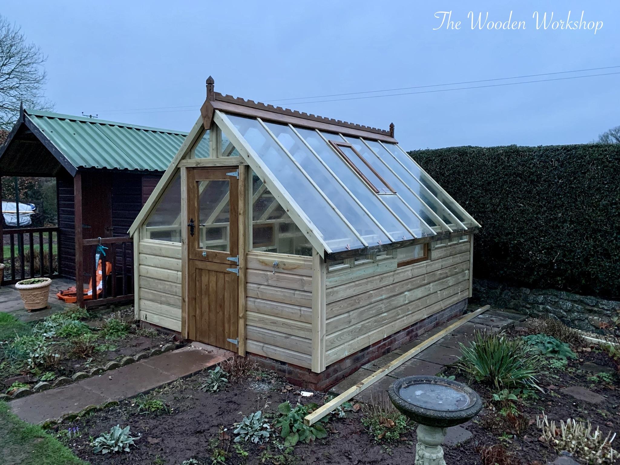 Bespoke timber greenhouse with a stable door