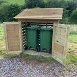 Timber wheelie bin storage unit