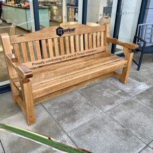 Engraving Logo Timber Bench Oak The Wooden Workshop Bampton Devon